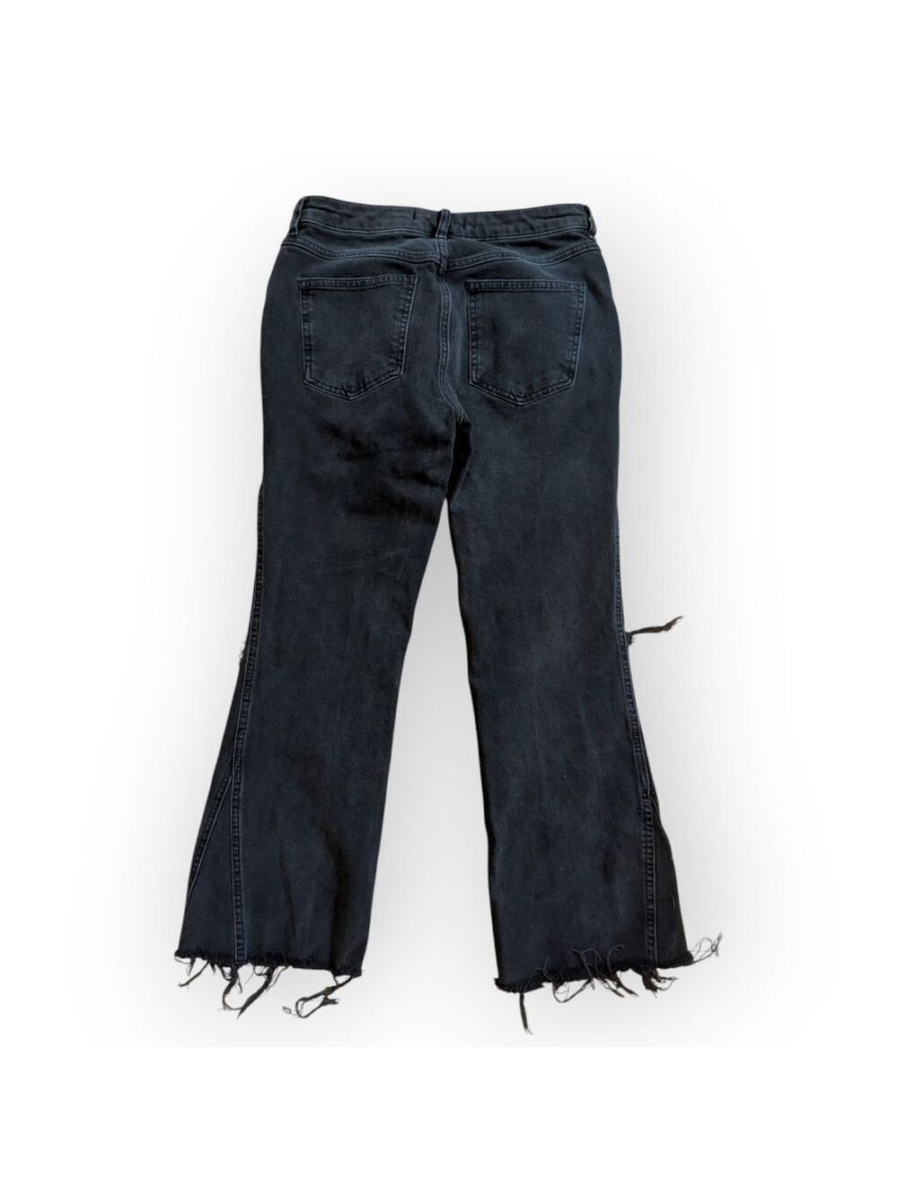 Free People Black Distressed Denim Ankle Jeans Size 28 - Picture 3 of 11